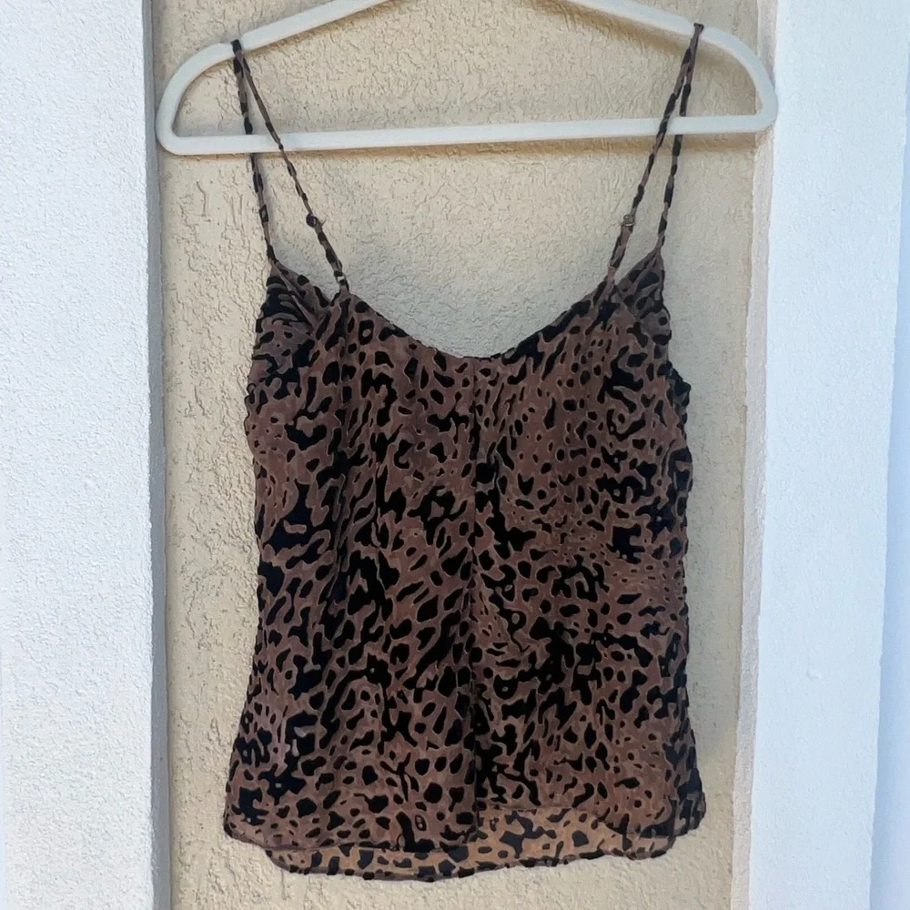 Reformation Leopard Print Cowl Tank Top Lightweight Neutral Date Night Cami - Picture 2 of 5